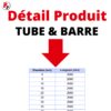 DÉTAILS PRODUIT TUBE