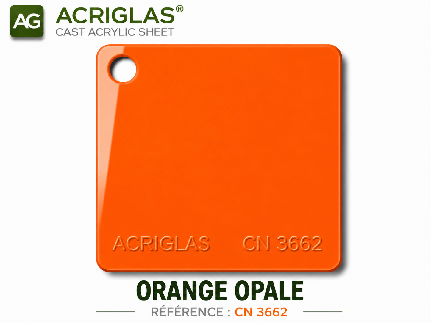 pmma cast coule orange